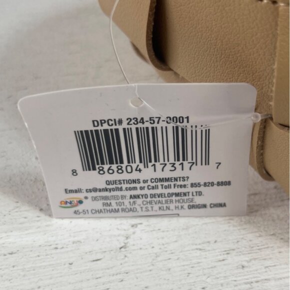 Small Faux Leather Woven Basket Tan Beige Storage Home Decor - Picture 5 of 5